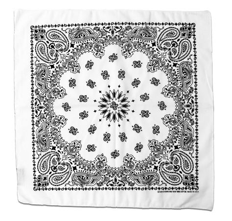 Miscoots White Paisley Bandana, $7