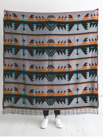Sackcloth &amp; Ashes Arrow Maroon Blanket, $99